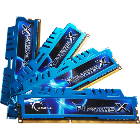 Memorie G.SKILL RipjawsX Blue 32GB (4x8GB) DDR3 1600MHz CL9 Quad Channel Kit