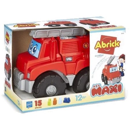 Set de constructie Masinuta de Pompieri cu 15 cuburi Abrick