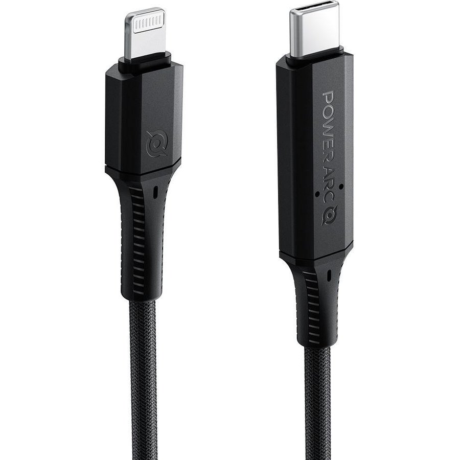 Cablu pentru incarcare si transfer de date PowerArc USB Type-C/Lightning MFI Power Delivery 100W 2A 1m Negru