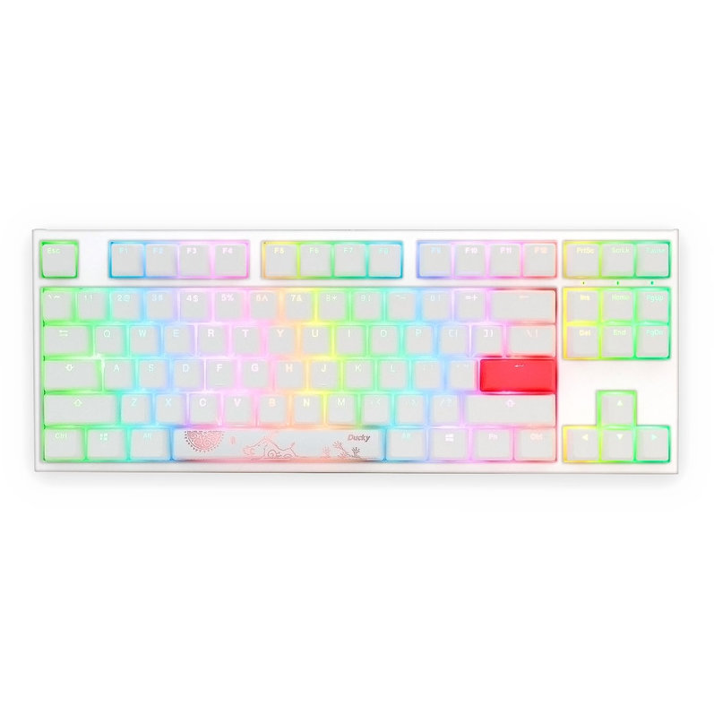 Tastatura gaming One 2 TKL Pure White RGB Cherry MX Silent Red Mecanica White