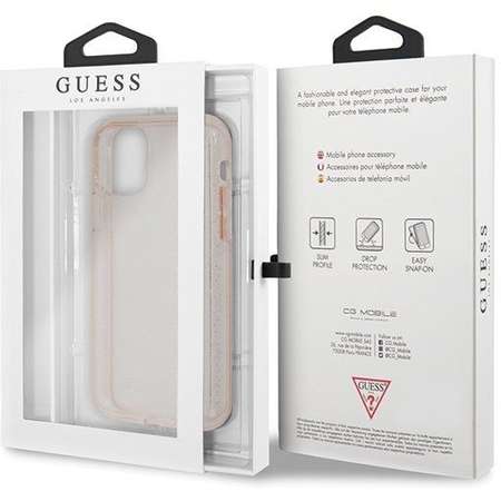 Husa Guess Colectia Glitter Roz pentru Apple iPhone 11 Pro Max