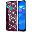 Plating Marble Pattern Soft Purple pentru Huawei Y7 2019