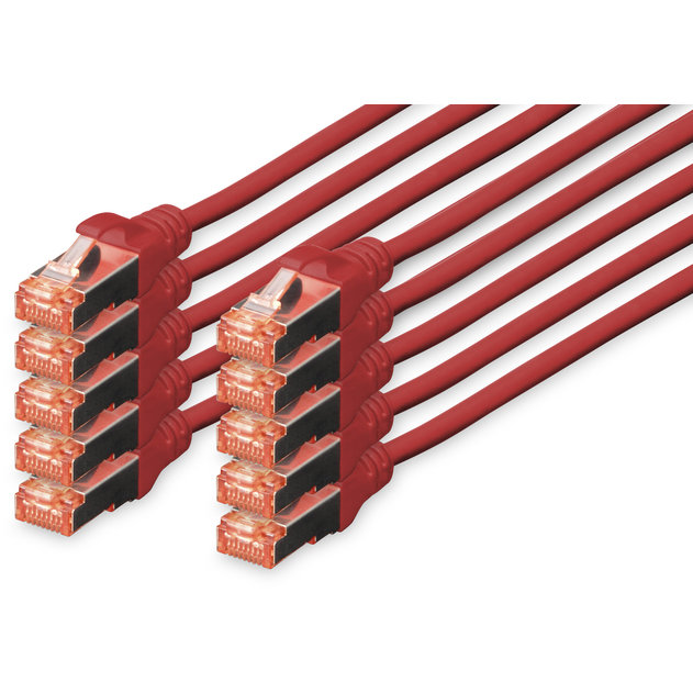 Patchcord S/FTP Cat 6 0.5m Red