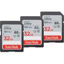Card de memorie Sandisk Ultra 32GB SDHC Clasa 10 UHS-I 3 Pack