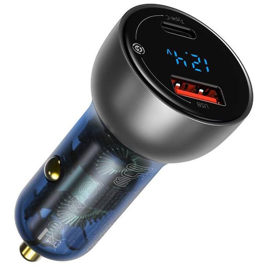 Incarcator auto CCKX-C0A Particular Digital Display Dual USB si Type-C Quick Charger 65W Silver