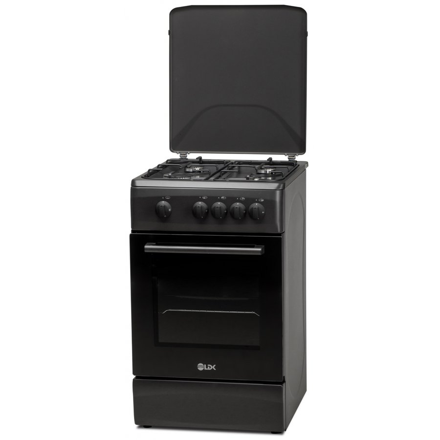 Aragaz 5060 MAT Black RMV NG 4 arzatoare Capac metalic Siguranta Negru