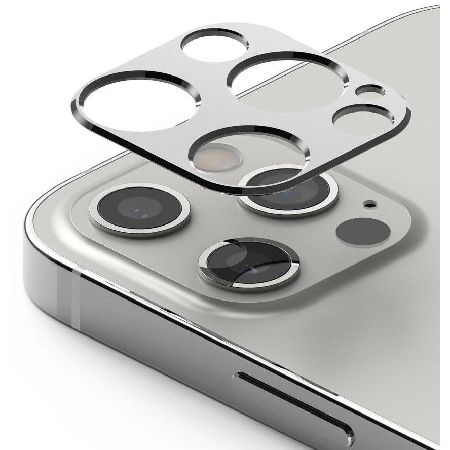 Rama protectie camera foto pentru iPhone 12 Pro Max Silver