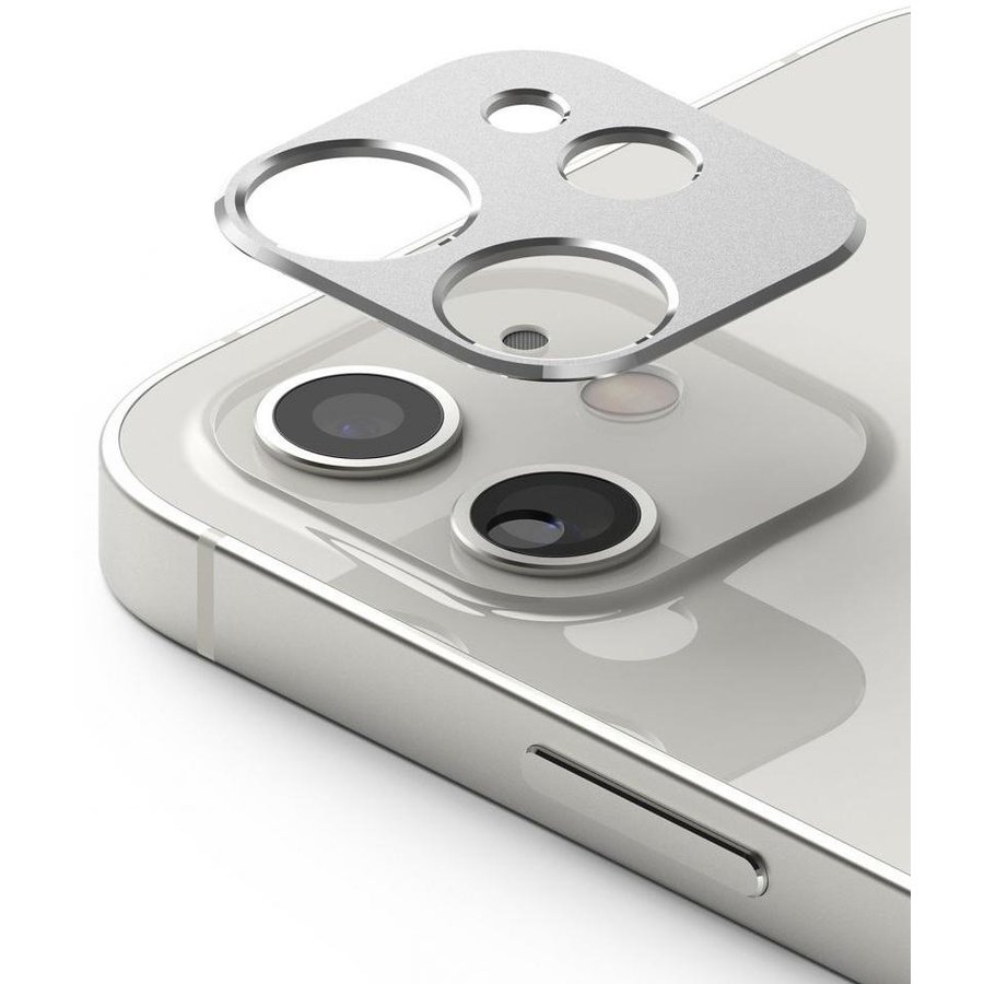Rama protectie camera foto pentru iPhone 12 Silver