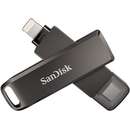 Memorie USB Sandisk iXpand Flash Drive Luxe 128GB USB-C+Lightning Black