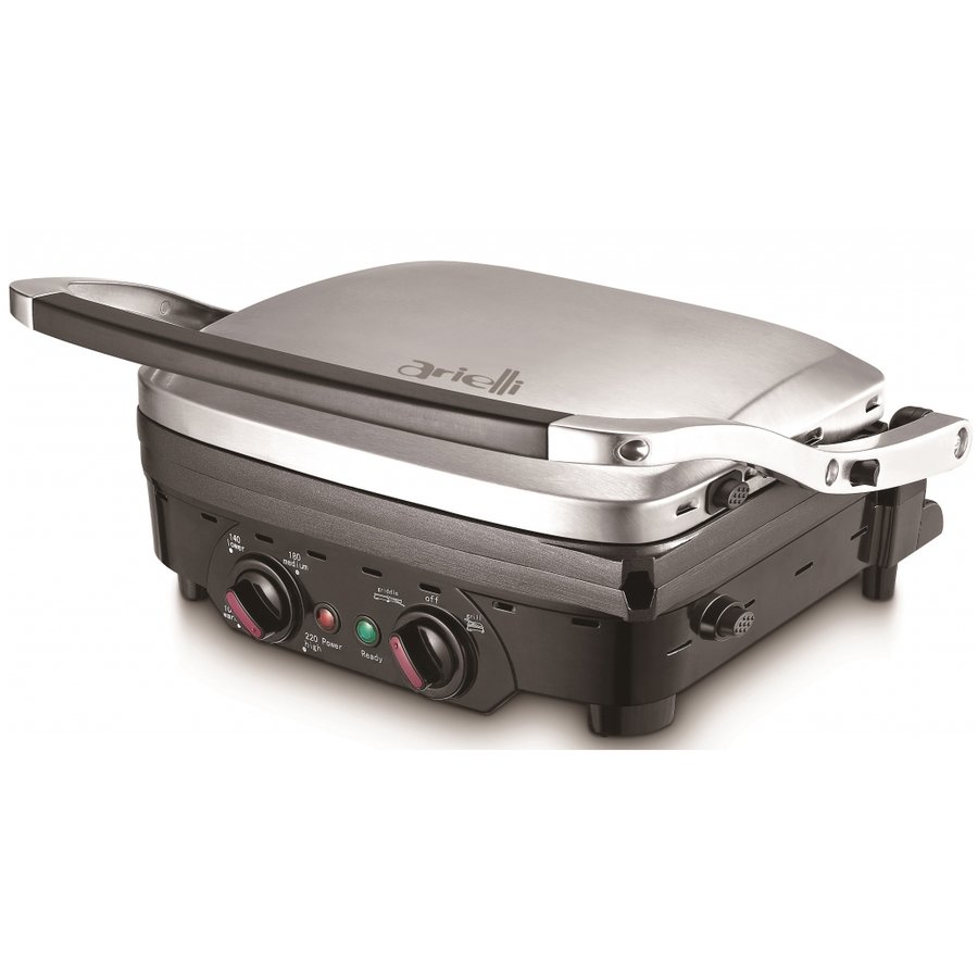 Gratar electric ACG-3353BS 1800W Temperatura ajustabila 100-220 grade Placi antiaderente Argintiu