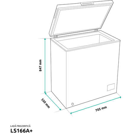Lada frigorifica Samus LS166A+ Capacitate 145litri Termostat Reglabil Fast Freeze Alb