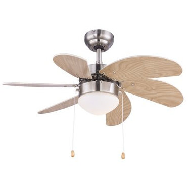 Ventilator reversibil cu lustra 03301 50W E14 78cm MDF Natur Maro