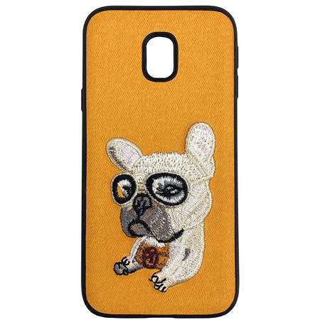 Husa Lemontti Embroidery Orange Puppy pentru Samsung Galaxy J5 2017