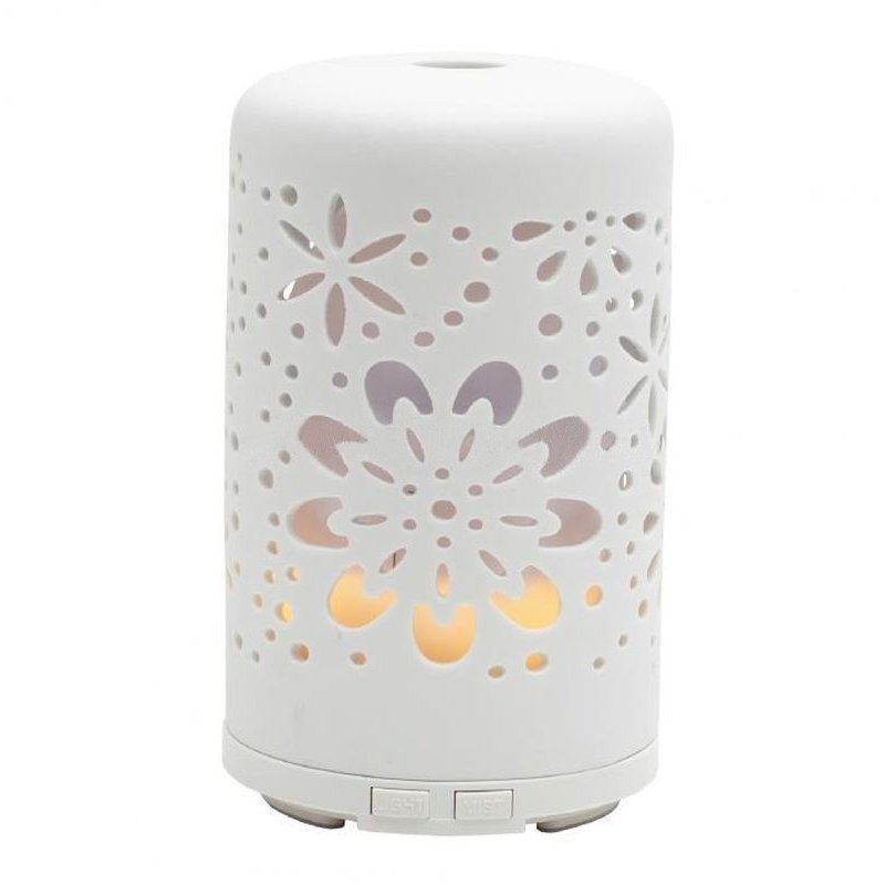 Lampa aromaterapie AD15 Umidificator cu ultrasunete 100ml USB 2 moduri iluminare Alb