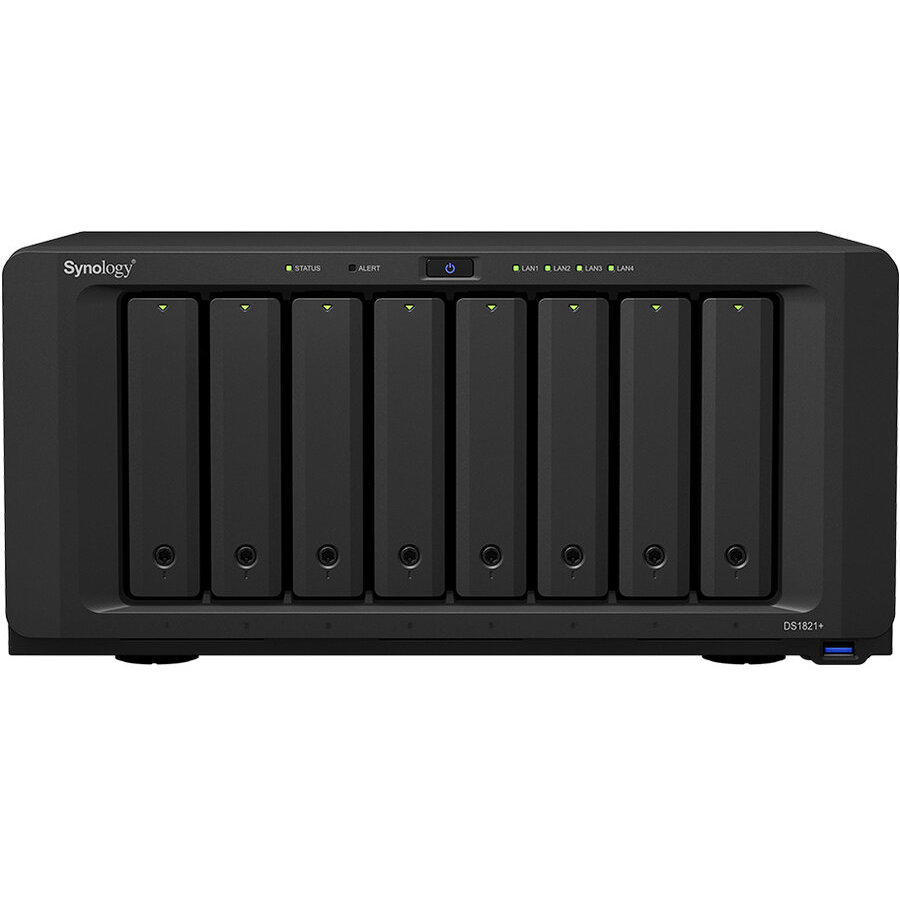 Network Attached Storage DS1821+ AMD Ryzen Quad Core 2.2GHz 4GB DDR4 4xUSB 3.2 Tower Black