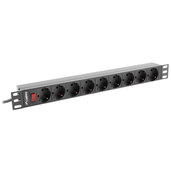 PDU 19 inch 1U 9 prize 3m Black