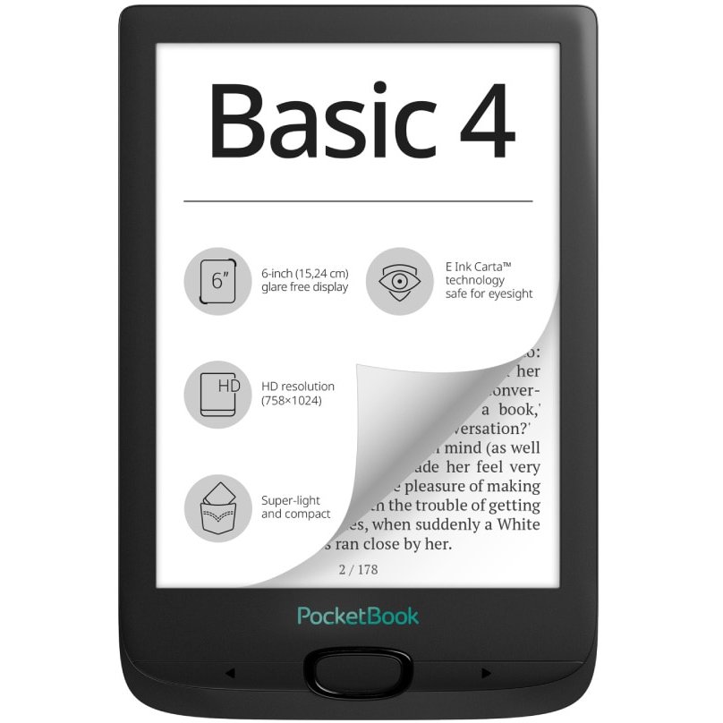 eBook reader PocketBook Basic 4 E-ink Carta 6 inch 8GB Flash Black