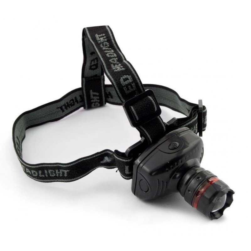 Lanterna frontala LED EOT002 Vega 1W cu zoom 60 lumeni Negru