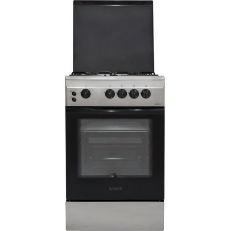 Aragaz Resigilat SM550BPLS Gaz 4 Arzatoare 52l Aprindere Electrica Lumina Interioara Inox/Argintiu inchis