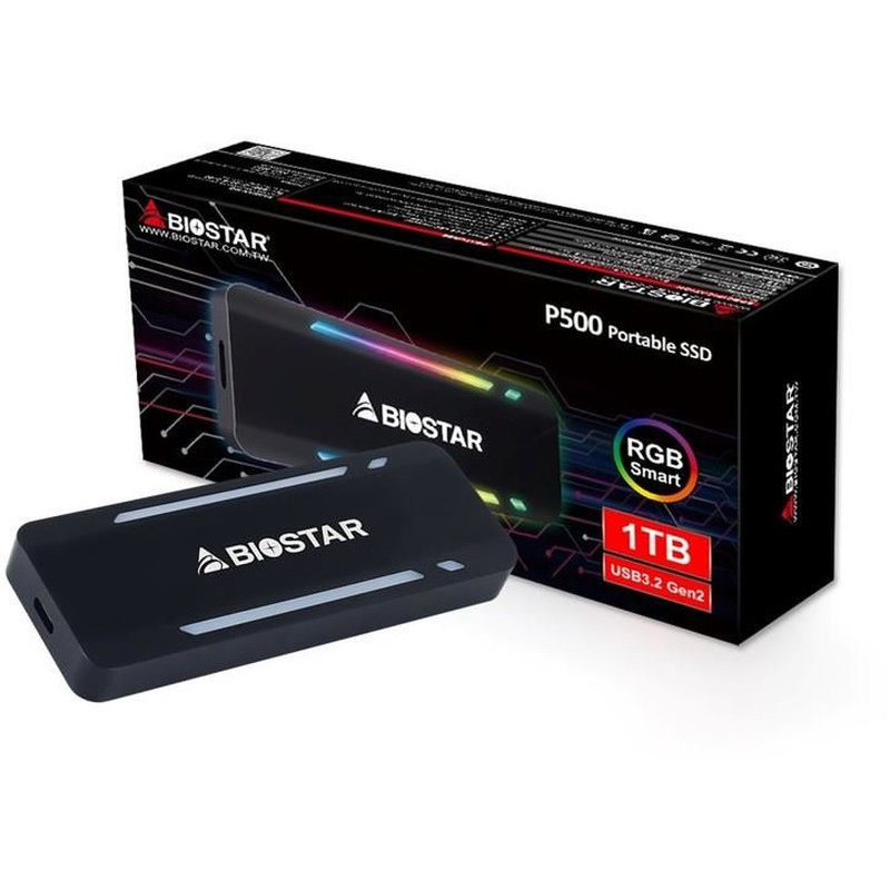 SSD portabil P500 RGB 1TB USB 3.2 tip C Black