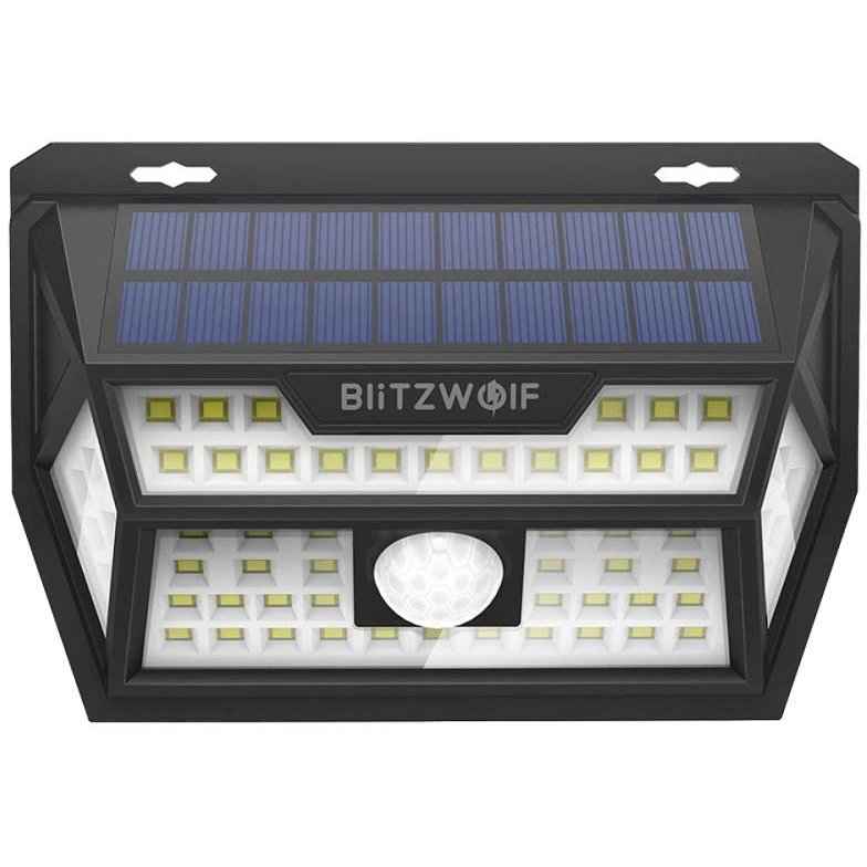 Lampa LED pentru exterior cu panou solar BW-OLT1 Motion Detector Rezistenta la apa IP64 6500k 350lm Negru