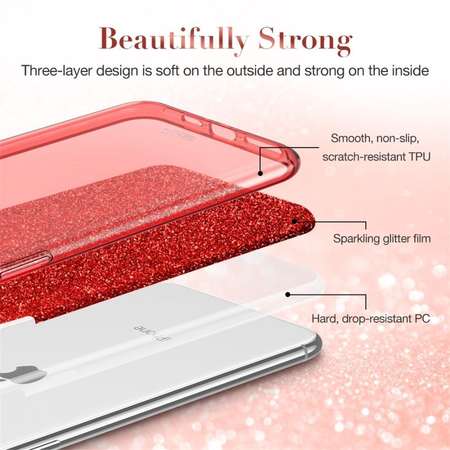 Husa ESR Makeup Serie Bling Glitter Red pentru Apple iPhone 11 Pro