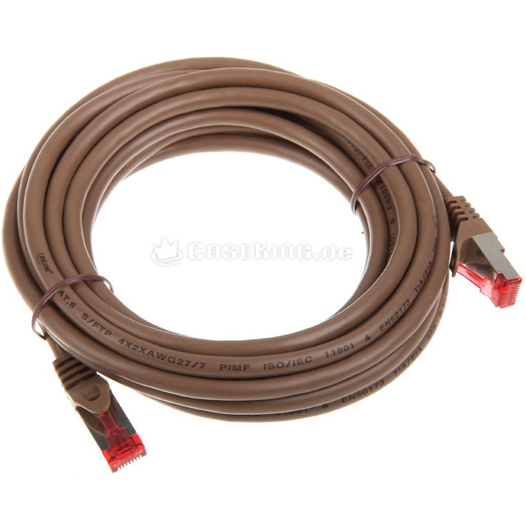 Patchcord S/FTP Cat 6 5m Brown