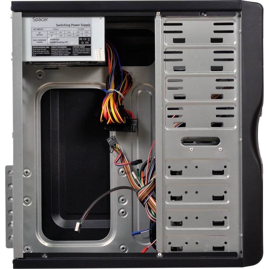 Carcasa Spacer New Mercury cu sursa 500W Black — imaginea 4