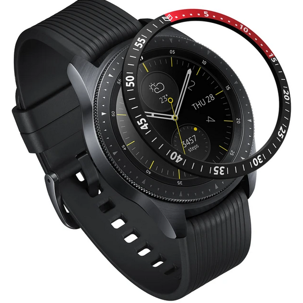 Rama ornamentala pentru Galaxy Watch 42mm / Galaxy Gear Sport Negru/Rosu