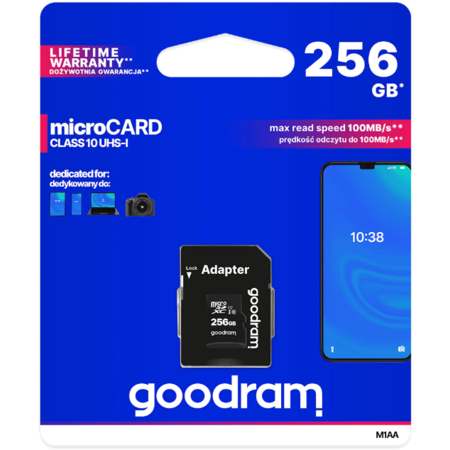 Card de memorie Goodram MicroSDXC 256GB Clasa 10 UHS-I + Adaptor SD
