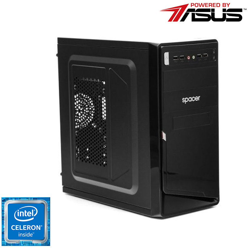 Sistem desktop Start Plus V5 Intel Celeron Dual-Core J1800 2.41 GHz Intel HD Graphics 4GB DDR3 SSD 120GB HDD 500GB 450W Black