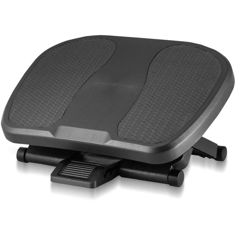 Suport Ergonomic Relaxare Picioare CDF8012 Inclinare 30grade 3 Trepte Inaltime Antiderapanta Negru