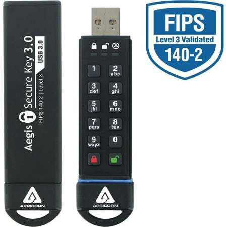 Memorie USB Apricorn Aegis 240GB Secure Key USB 3.0 Black