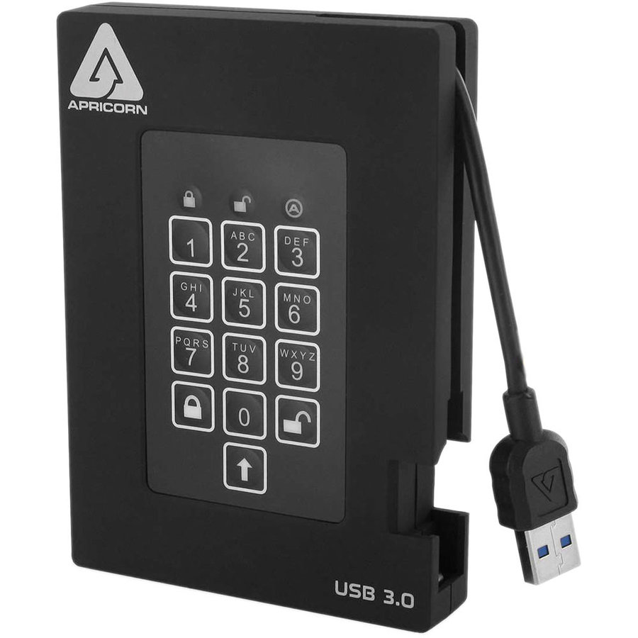 Hard disk extern Aegis Padlock Fortress 500GB USB 3.0 Black 2.5 inch