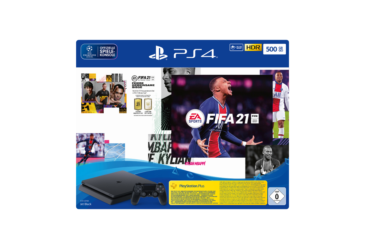 Sony Consola Playstation 4 Slim 500GB Black cu joc FIFA21