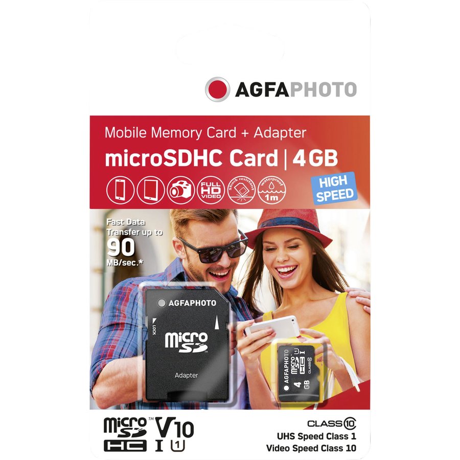 Card de memorie 4GB MicroSDHC Clasa 10 + Adaptor SD