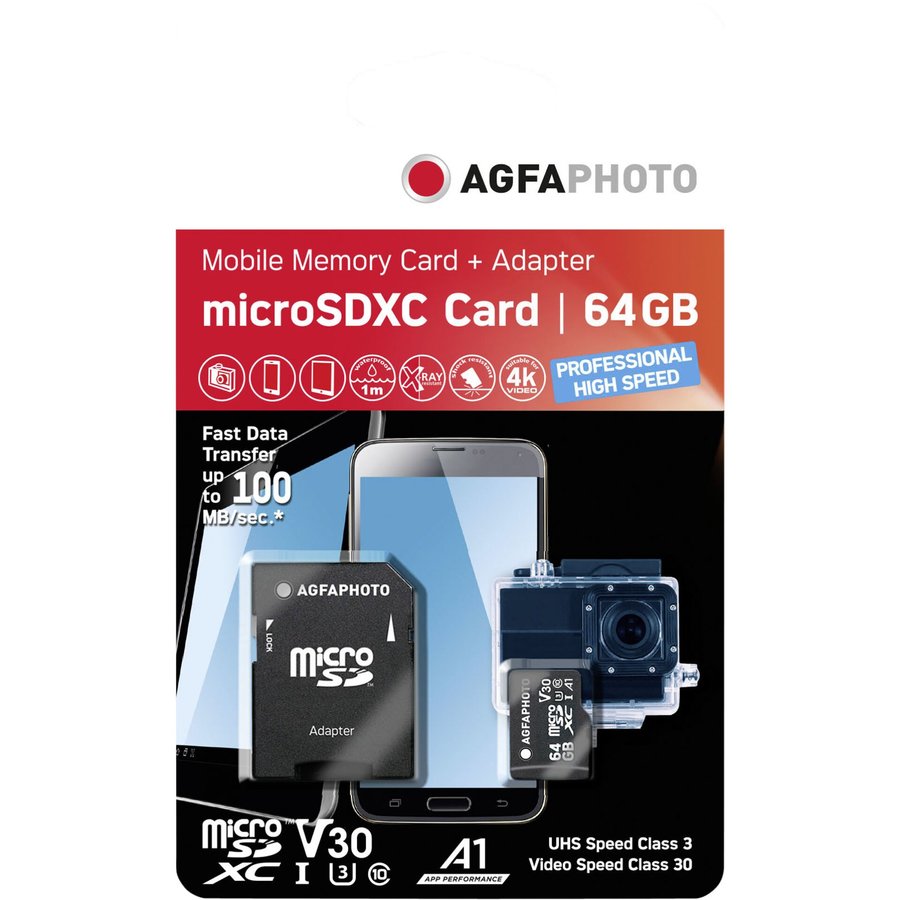 Card de memorie 64GB MicroSDXC Clasa 10 + Adaptor SD