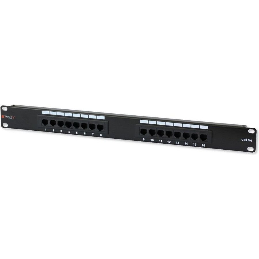Patch Panel Cat 5e 16 porturi 1U Black