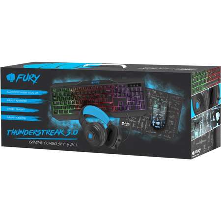 Kit Gaming 4 in 1 Fury Thunderstreak 3.0 Black
