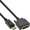 Cablu InLine DisplayPort - DVI-D 1m Black