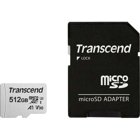 Card Transcend 300S-512GB MicroSDXC Clasa 10 UHS-I U3 + Adaptor SD