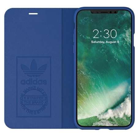 Husa Adidas Book Suede Blue pentru Apple iPhone X/XS
