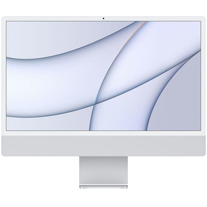 Sistem All in One iMac 2021 24 inch Retina 4.5K Apple M1 8 core CPU 8GB RAM 256GB SSD 7 core GPU INT Keyboard Silver