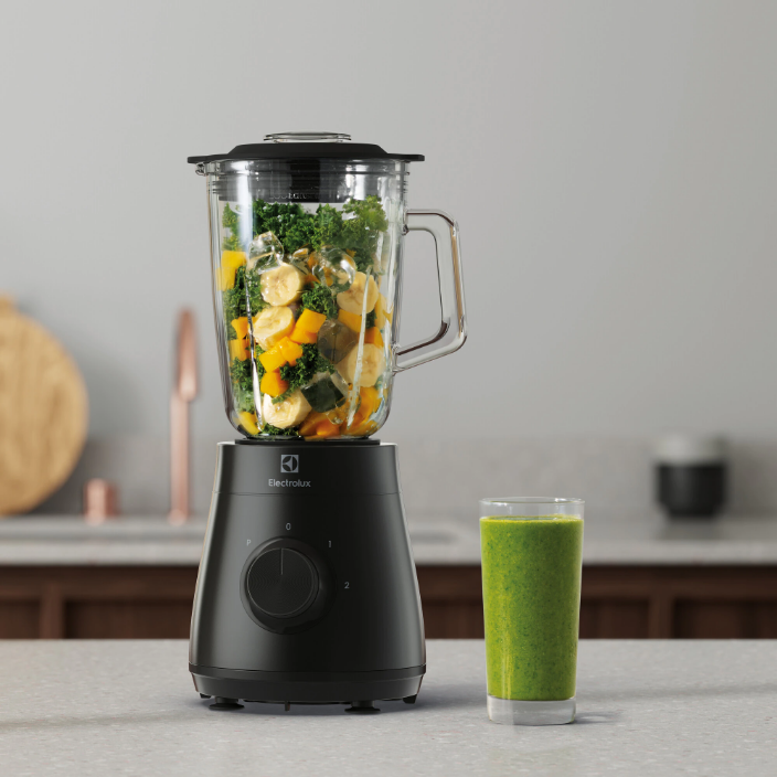 Blender Electrolux E3TB1-4GG 500W 1.5L 2 Viteze + Pulse 4 Lame Inox Cană Sticlă Termorezistenta Negru — imaginea 3