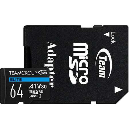 Card de memorie TeamGroup Elite A1 64GB MicroSDXC Clasa 10 UHS-I U3 + Adaptor SD