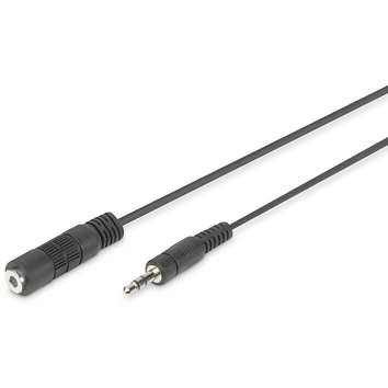 Cablu ASSMANN ELECTRONIC Audio extension stereo 3.5mm 2.50m CCS 2x0.10/10 shielded M/F black