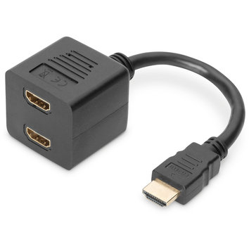 Cablu HDMI Y-splitter Digitus Type A -2xtype A M/F 0.2m Pasiv Full HD Negru