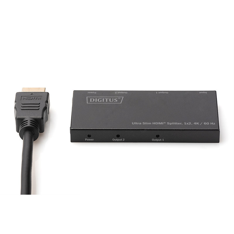 2-PORT 1X2 HDMI SPLITTER NEGRO METALICO