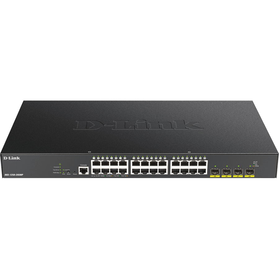 Switch DGS-1250-28XMP 24 porturi Black