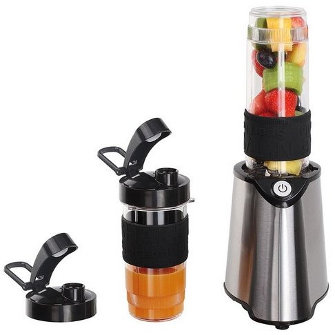 Blender cu 2 Recipiente Portabile cu Capac DOP170N 300W 570ml 400ml Argintiu